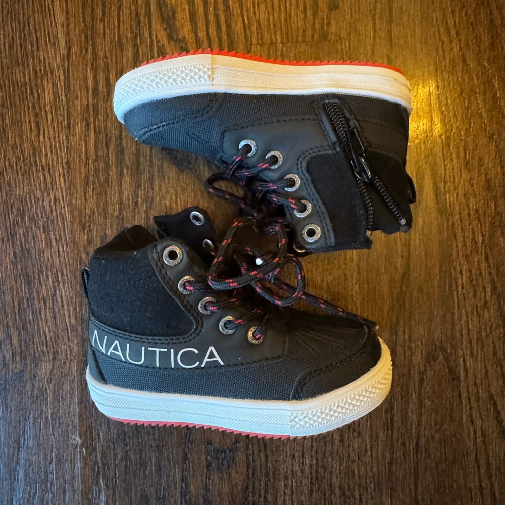 Nautica Black and Red Winter Sneakers